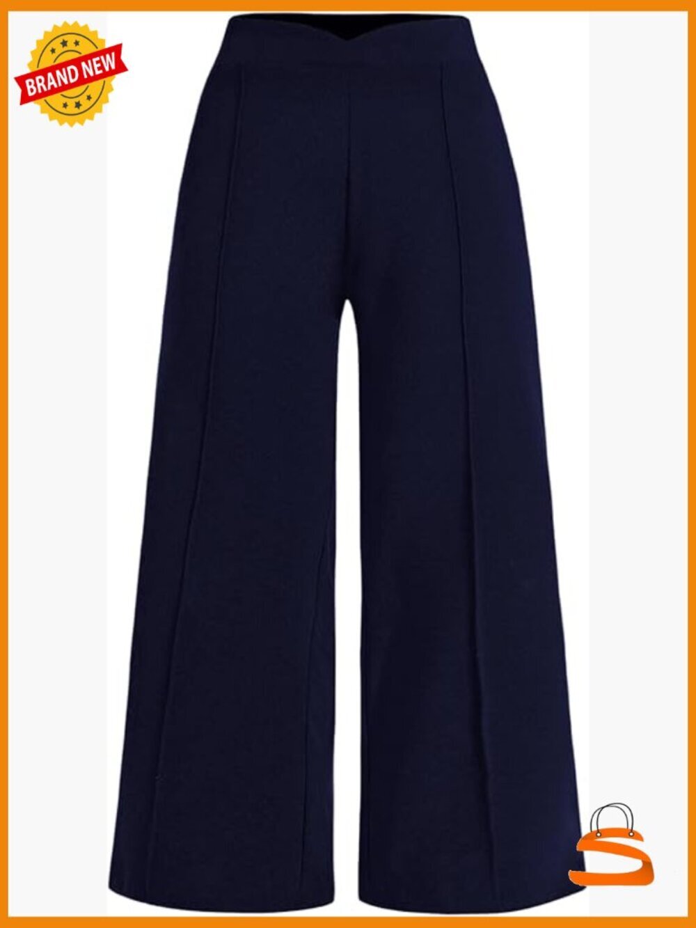 Plus Size Wide Leg High Elastic Waist Loose Fit Dress Pants